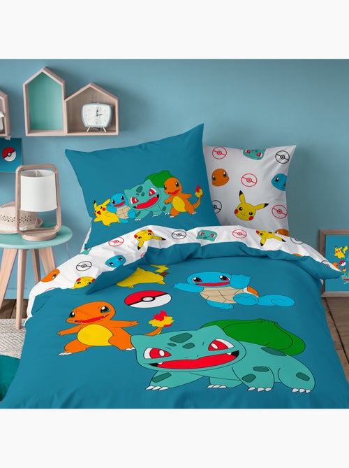 Parure de lit imprimée 100% coton, pokemon power - Kiabi Parure de lit imprimée 100% coton, pokemon power - Kiabi