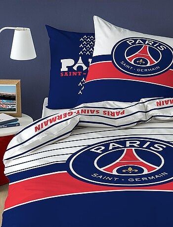 Parure de lit imprimée 100% coton, psg logo