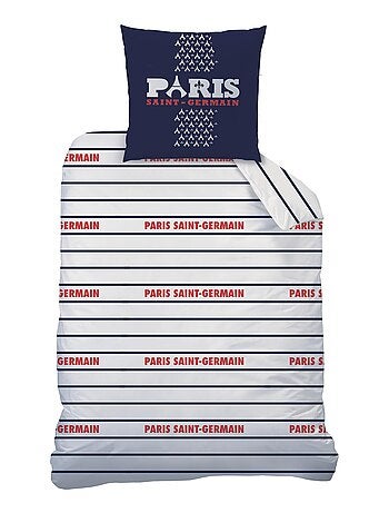 Parure de lit imprimée 100% coton, psg logo