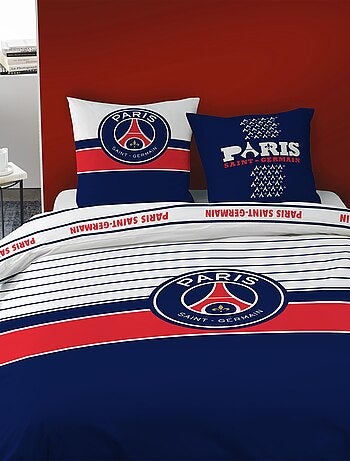 Parure de lit imprimée 100% coton, psg logo