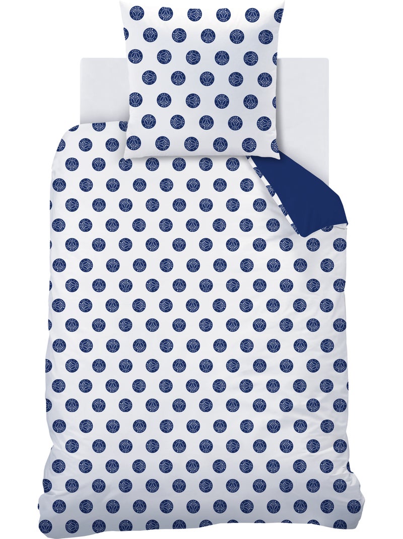 Parure de lit imprimée 100% coton, psg terrain Bleu - Kiabi