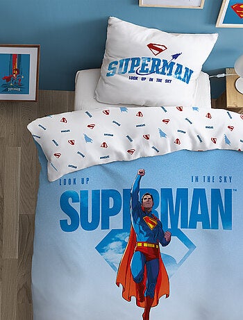 Parure de lit imprimée 100% coton, superman man