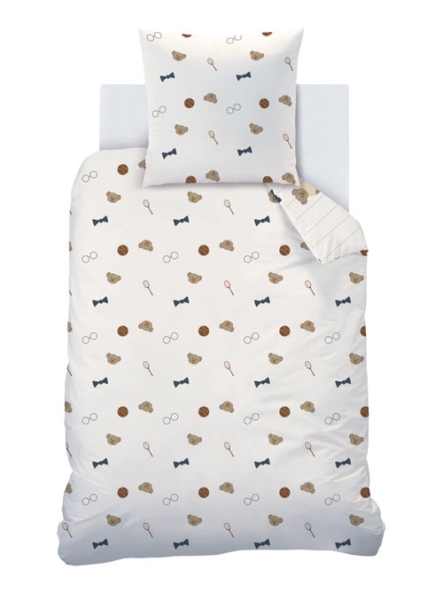 Parure de lit imprimée 100% coton, teddy bear - Kiabi Parure de lit imprimée 100% coton, teddy bear - Kiabi