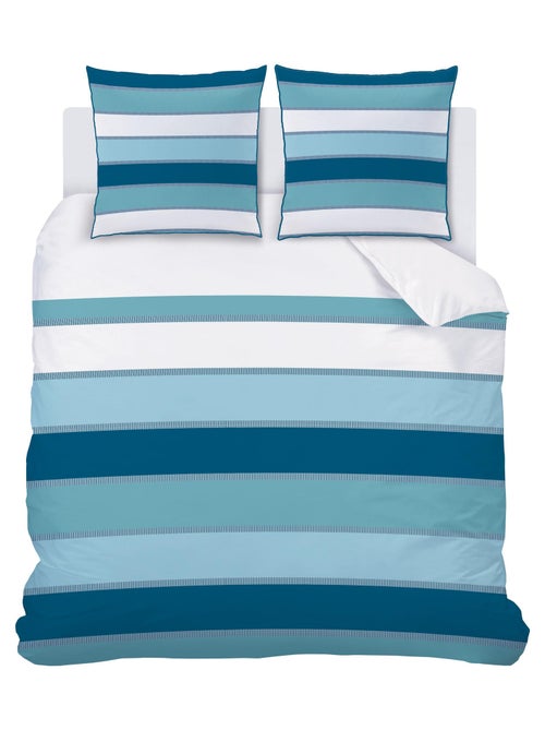 Parure de lit imprimée 100% coton, tendance océane - Kiabi Parure de lit imprimée 100% coton, tendance océane - Kiabi