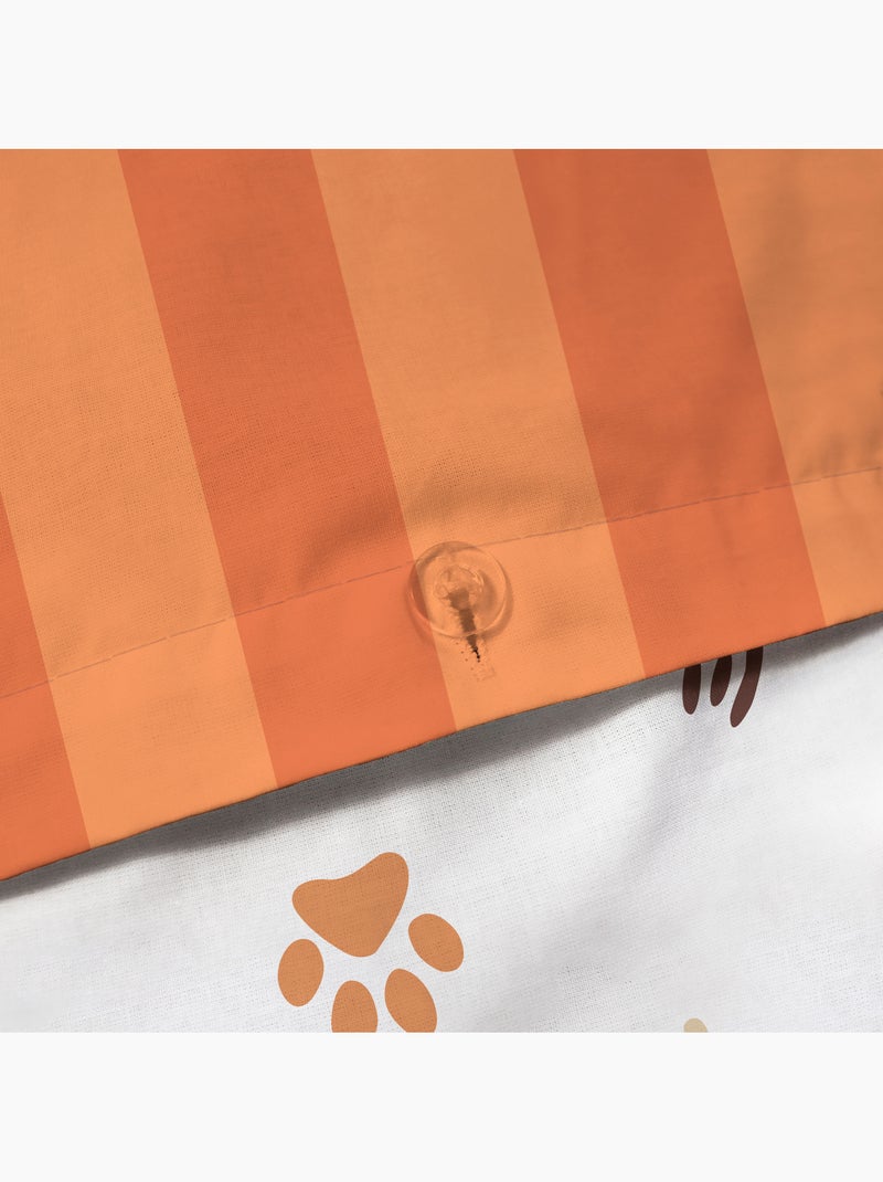 Parure de lit imprimée 100% coton, tigri Marron caramel - Kiabi