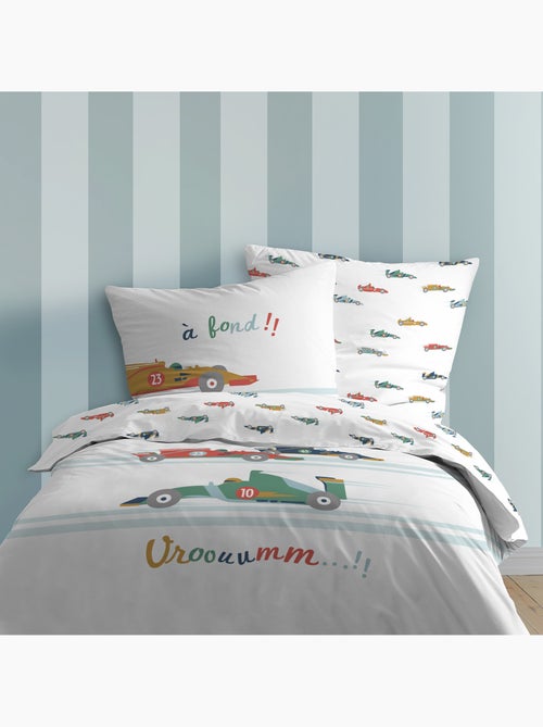 Parure de lit imprimée 100% coton, vroum - Kiabi