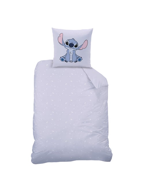 Parure de lit imprimée + drap housse 100% coton, disney home stitch happy - Kiabi