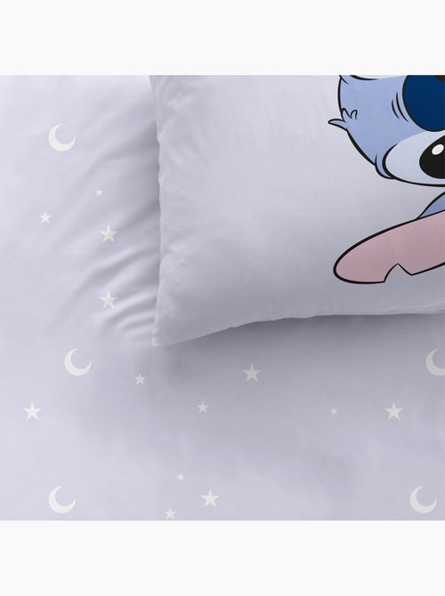 Parure de lit imprimée + drap housse 100% coton, disney home stitch happy - Kiabi