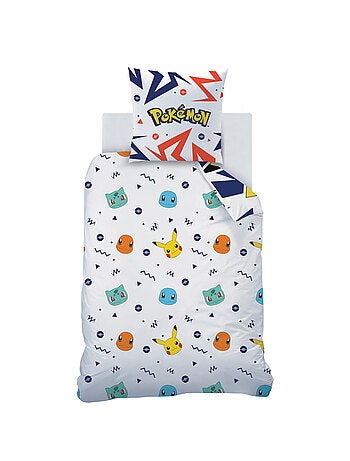 Parure de lit imprimée + drap housse 100% coton, pokemon ziggy
