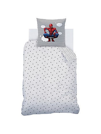 Parure de lit imprimée + drap housse 100% coton, spiderman hero