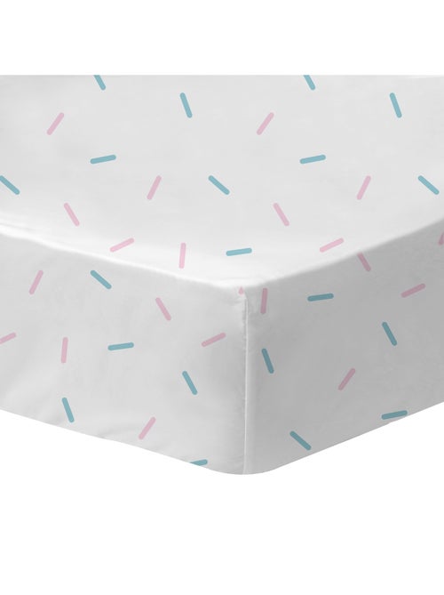Parure de lit imprimée + drap housse 100% coton, stitch stripe - Kiabi