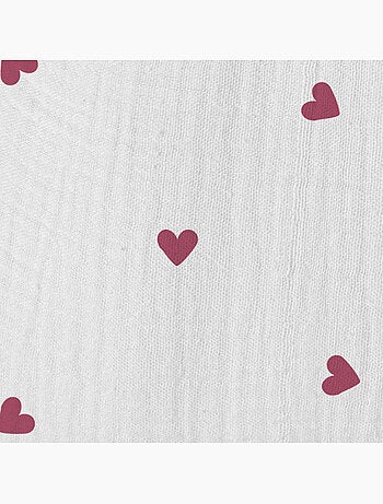 Parure de lit imprimée en gaze de coton, coeur