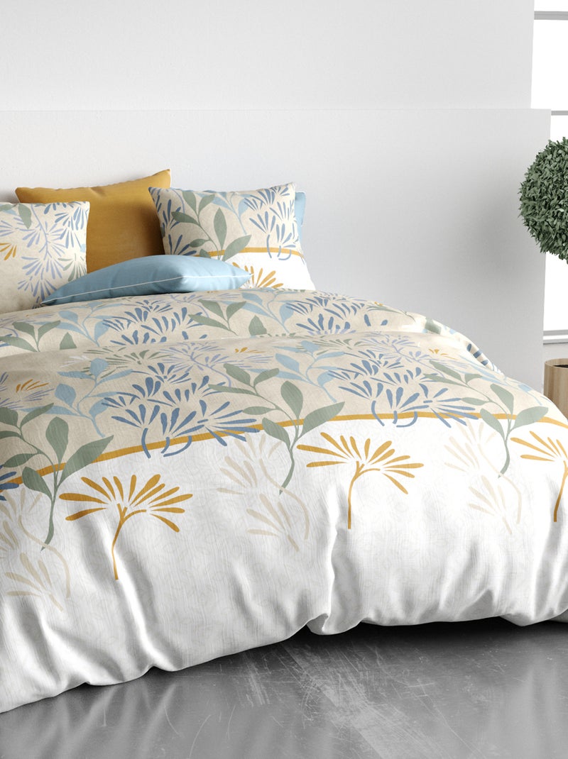 Parure de lit imprimée housse de couette + 2 taies - 2 personnes Blanc - Kiabi