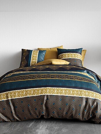 Parure de lit imprimée housse de couette + 2 taies - 2 personnes