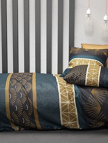 Parure de lit imprimée housse de couette + 2 taies - 2 personnes