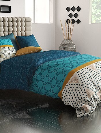 Parure de lit imprimée housse de couette + 2 taies - 2 personnes