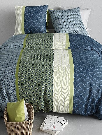 Parure de lit imprimée housse de couette + 2 taies d'oreiller - 2 personnes