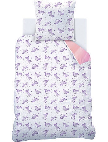Parure de lit imprimée, l'école des licornes, unicorn academy stars