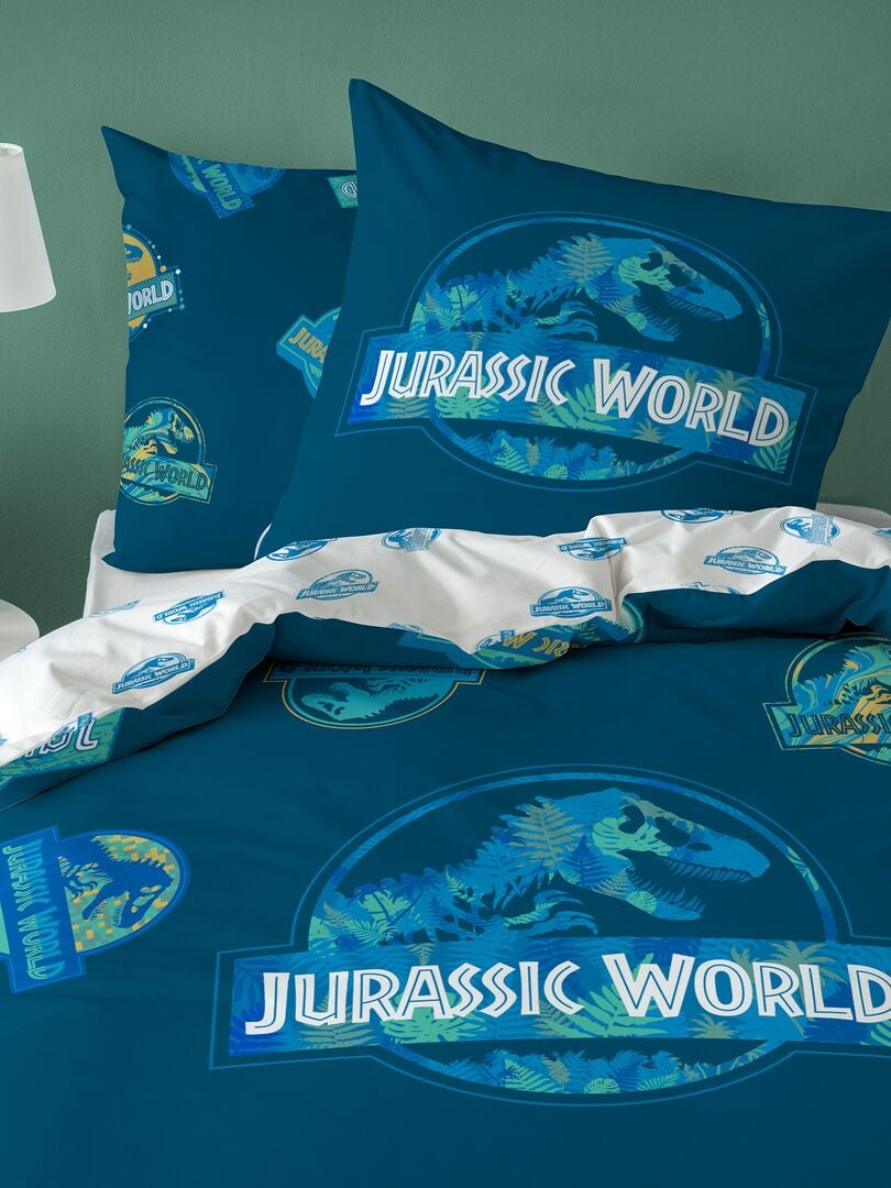 Parure de lit 'Jurassic World' - 1 personne bleu - Kiabi