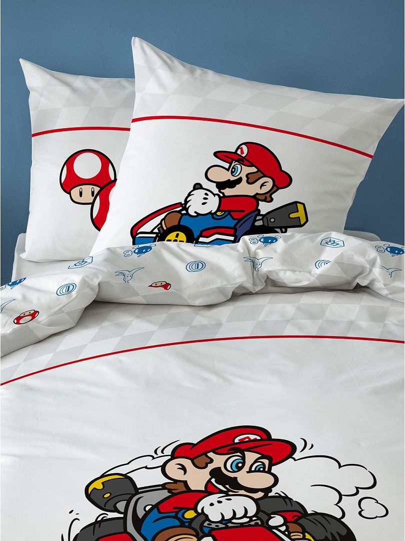 Parure de lit 'Mario Kart' blanc - Kiabi