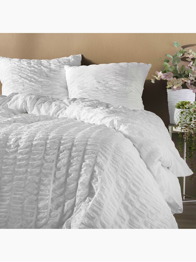 Parure de lit Microfibre Douceur d'Intérieur Blanc - Kiabi