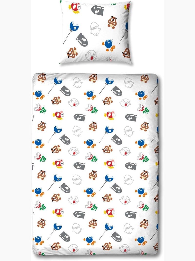 Parure de lit microfibre lyo mario Gris - Kiabi