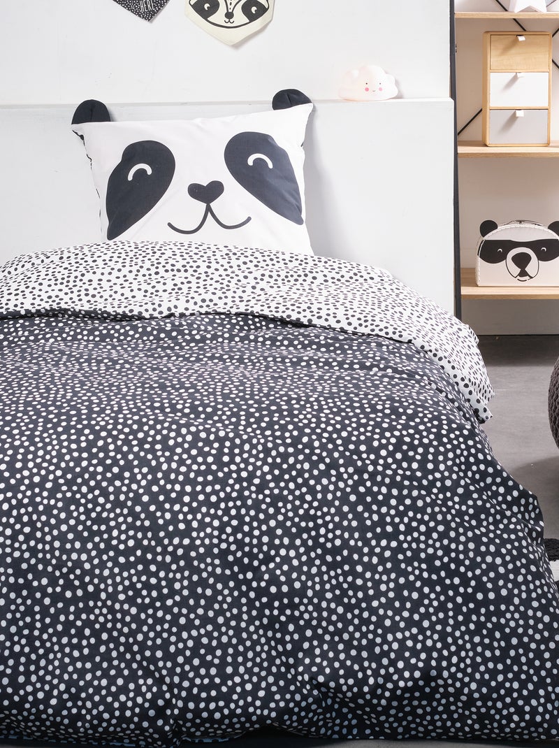 Parure de lit 'Panda' - 1 personne noir - Kiabi