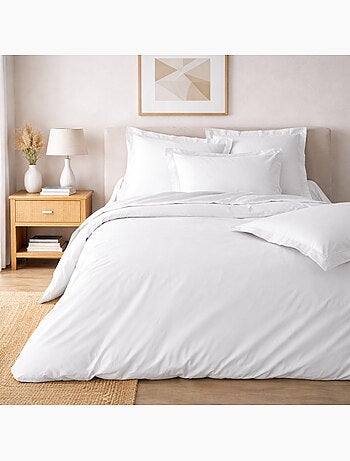 Parure de lit – percale de coton 78 fils – qualité hôtel – 2 taies 63x63 cm