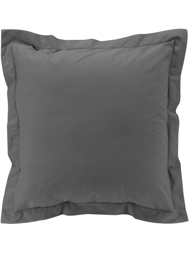 Parure de lit – percale de coton 78 fils – qualité hôtel – 2 taies 63x63 cm Gris Acier - Kiabi