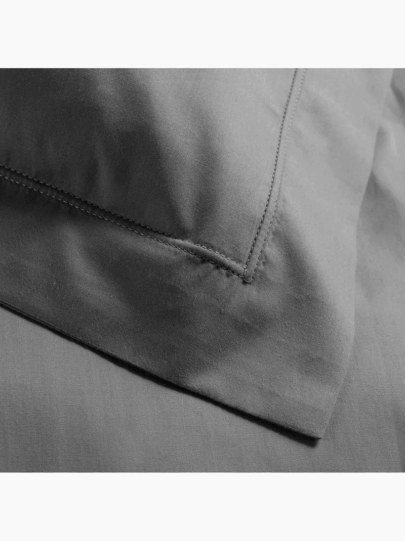 Parure de lit – percale de coton 78 fils – qualité hôtel – 2 taies 63x63 cm Gris Acier - Kiabi