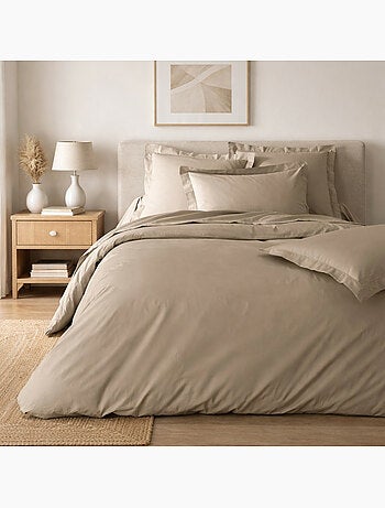 Parure de lit – percale de coton 78 fils – qualité hôtel – 2 taies 63x63 cm