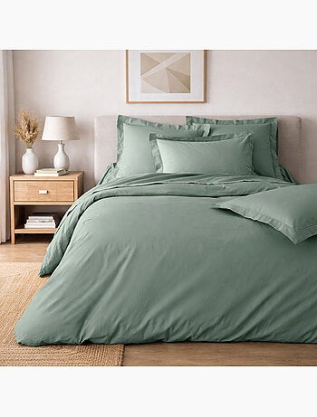 Parure de lit – percale de coton 78 fils – qualité hôtel – 2 taies 63x63 cm