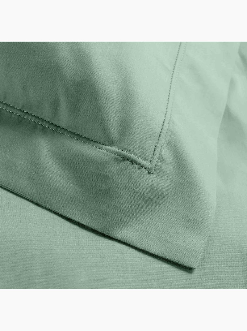 Parure de lit – percale de coton 78 fils – qualité hôtel – 2 taies 63x63 cm Vert tilleul - Kiabi