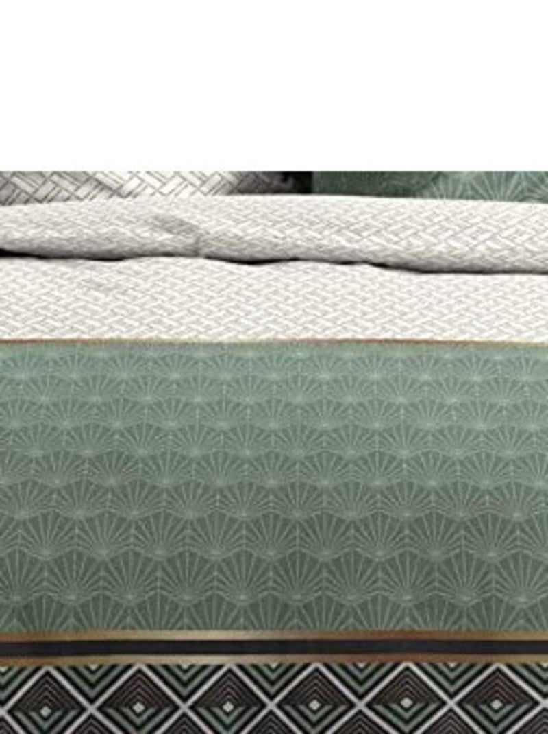 Parure de lit percale de coton 78fils belor promo linge Vert - Kiabi