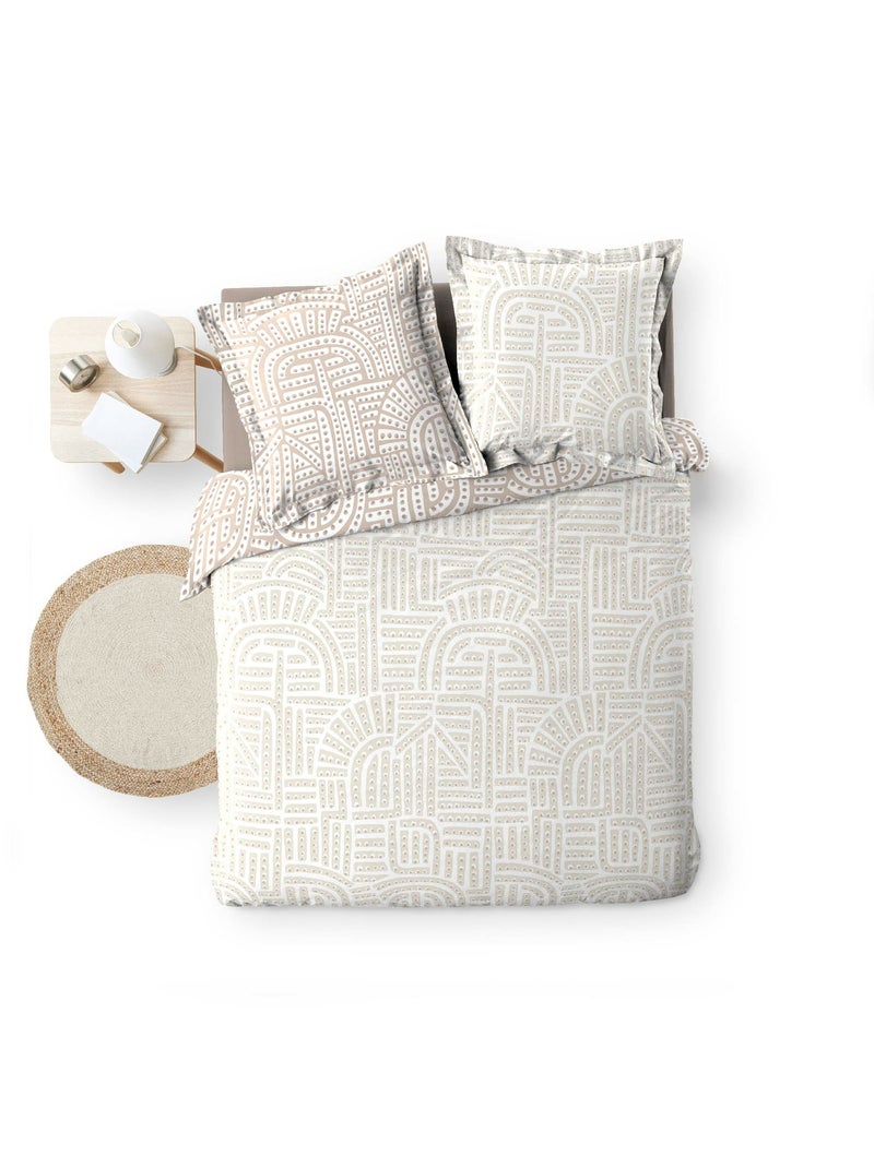 Parure de lit percale de coton 78fils eliot douceur d'intérieur Beige - Kiabi