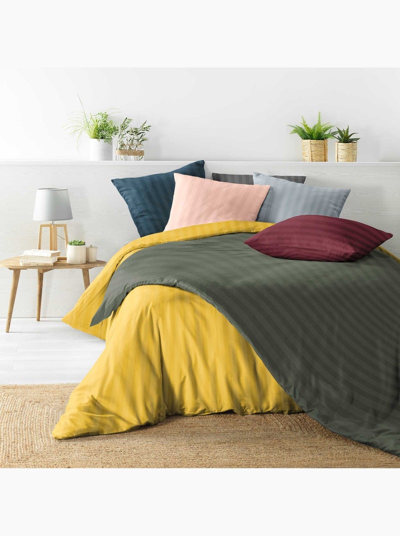 Parure de lit rayures dans le tissage Noir - Kiabi