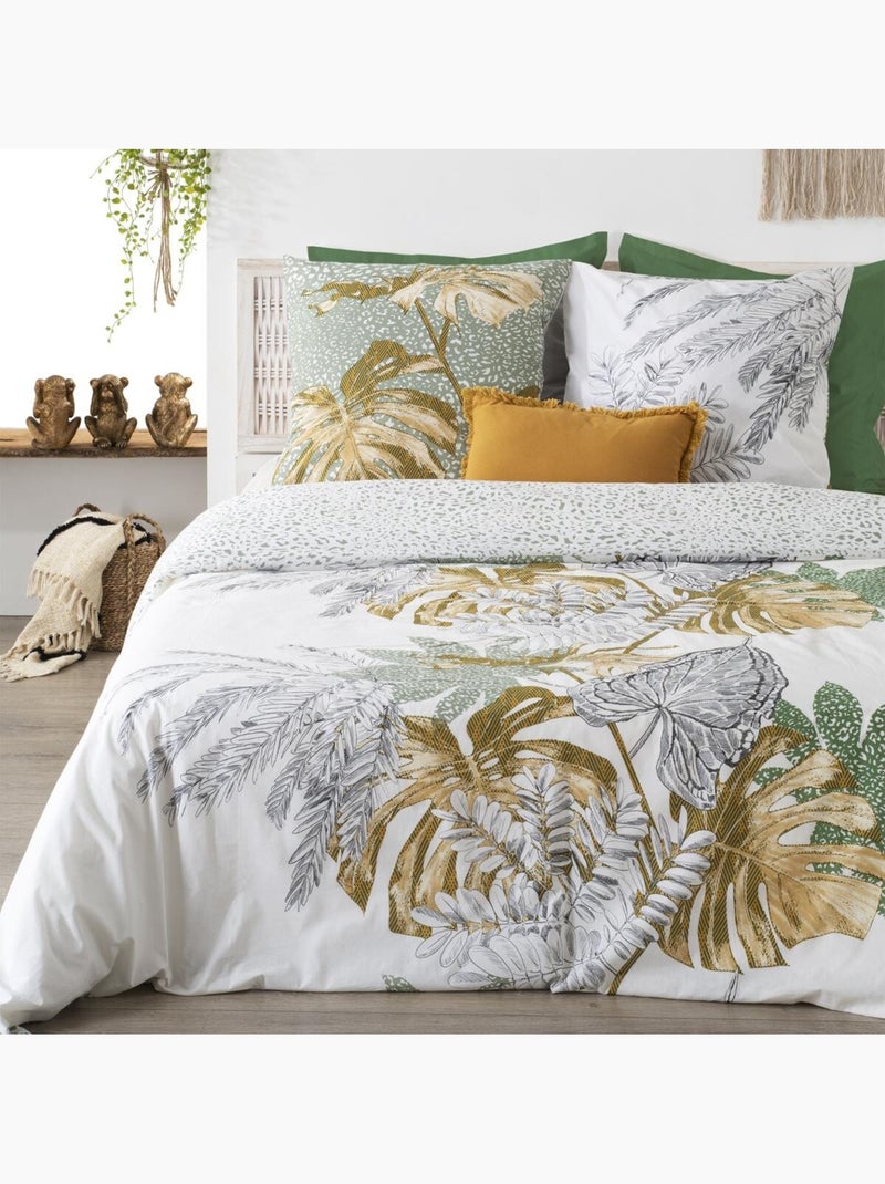 Parure de lit réversible en coton MONSTERA Multicolore - Kiabi