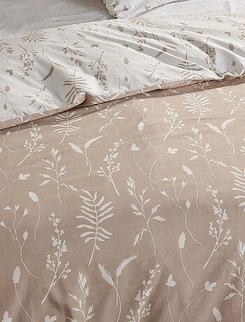 Parure de lit réversible feuilles - 2 personnes