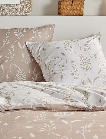 Parure de lit réversible feuilles - 2 personnes
