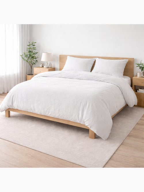 Parure de lit sienna + 2 taies 63x63 cm – double face gaze de coton & coton 57 fils - Kiabi Parure de lit sienna + 2 taies 63x63 cm – double face gaze de coton & coton 57 fils - Kiabi