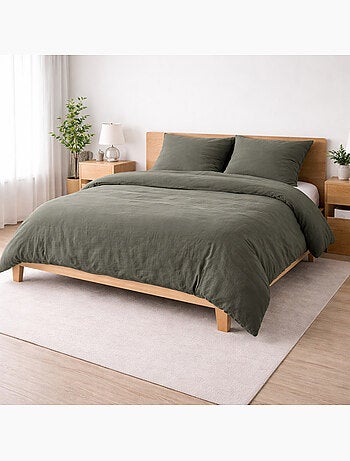 Parure de lit sienna + 2 taies 63x63 cm – double face gaze de coton & coton 57 fils