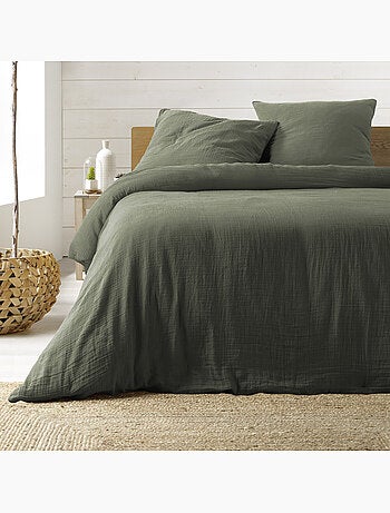 Parure de lit sienna + 2 taies 63x63 cm – double face gaze de coton & coton 57 fils