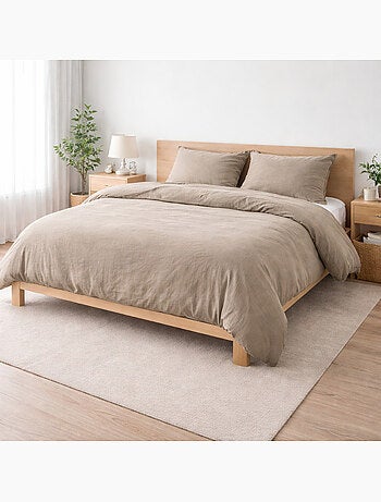 Parure de lit sienna + 2 taies 63x63 cm – double face gaze de coton & coton 57 fils