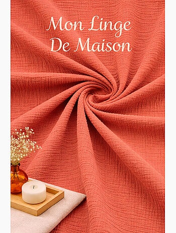 Parure de lit sienna + 2 taies 63x63 cm – double face gaze de coton & coton 57 fils