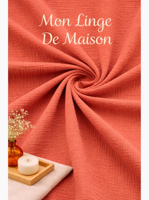 Parure de lit sienna + 2 taies 63x63 cm – double face gaze de coton & coton 57 fils - Kiabi Parure de lit sienna + 2 taies 63x63 cm – double face gaze de coton & coton 57 fils - Kiabi