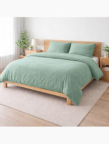 Parure de lit sienna + 2 taies 63x63 cm – double face gaze de coton & coton 57 fils