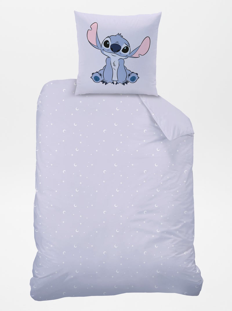Parure de lit 'Stitch' - 1 personne Violet - Kiabi