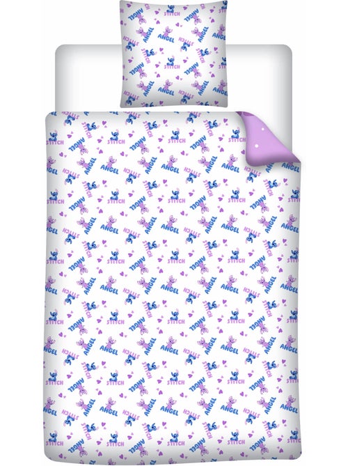 Parure de Lit Stitch & Angel Disney 140x200 cm + Taie 65x65 cm Polycoton Réversible - Kiabi Parure de Lit Stitch & Angel Disney 140x200 cm + Taie 65x65 cm Polycoton Réversible - Kiabi