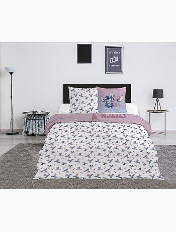 Parure de Lit Stitch & Angel Disney 200x200 cm + 2 Taies 65x65 cm Polycoton