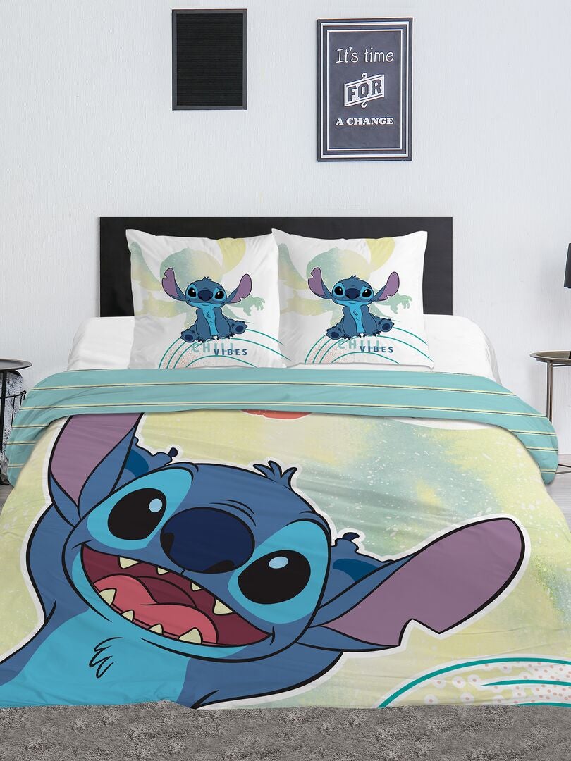 Parure de lit 'Stitch' - 1 personne - bleu - Kiabi - 30.00€
